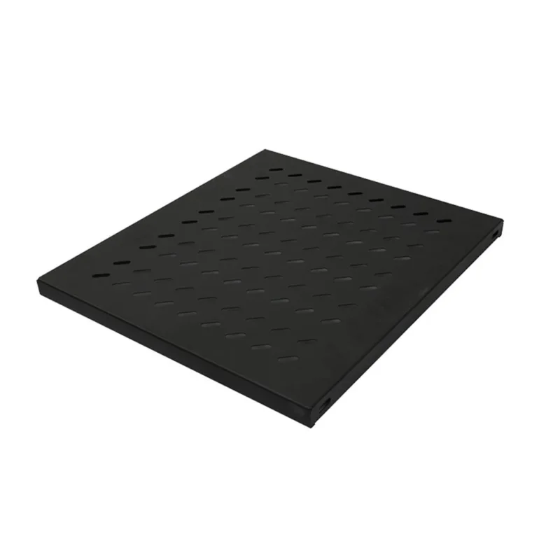 Canovate 19" Fachboden für Schränke – Tiefe 600 mm, 1 HE, Schwarz