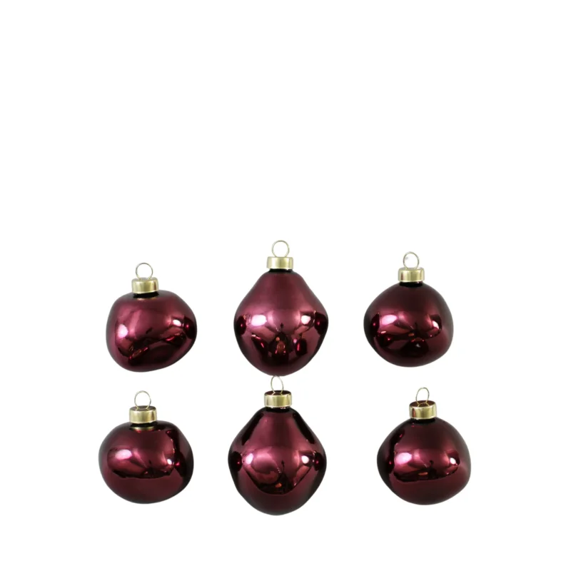 Organische Christbaumkugeln im Set – 6 Stück
