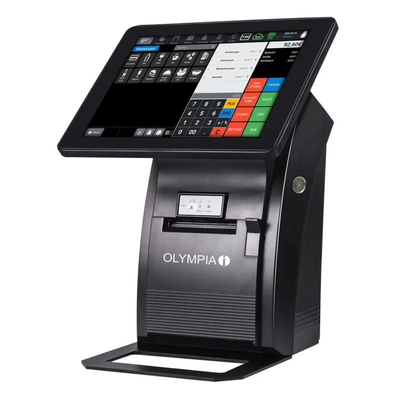 Olympia Registrierkasse T210 Kassensystem für Restaurant und Gastronomie Schwarz