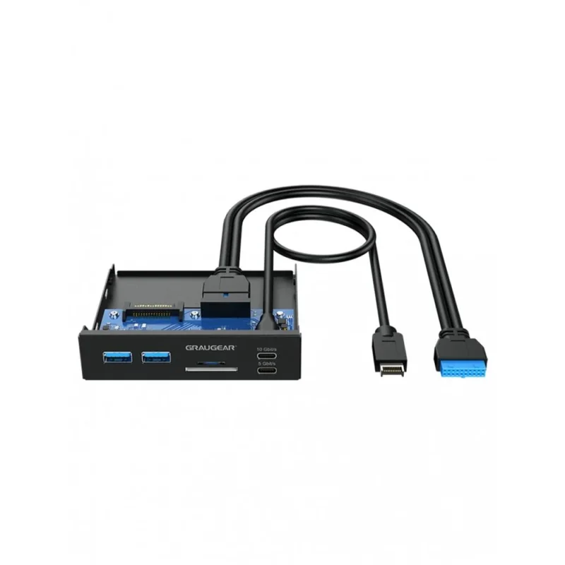 GRAUGEAR Multi Frontblende mit USB Hub und Kartenleser 3,5 Zoll