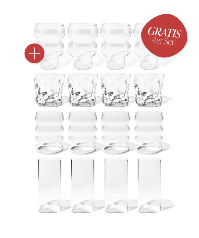 Bestseller Bundle 12er Gläser-Set + GRATIS 4er Set Tokyo Gläser