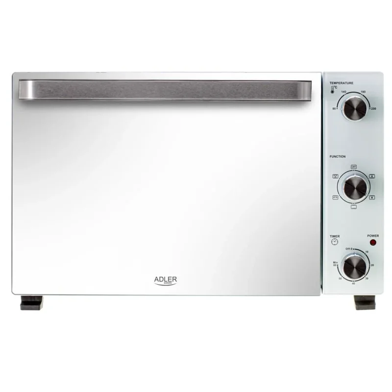 Adler AD 6027 Elektrobackofen 48 L mit Umluft Timer und Drehspieß Weiß
