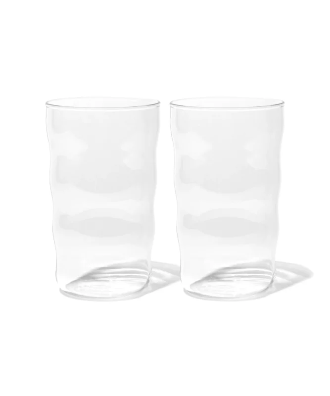 Großes Trinkglas im Wellen-Design – capri collection von 7 O'CLOCK