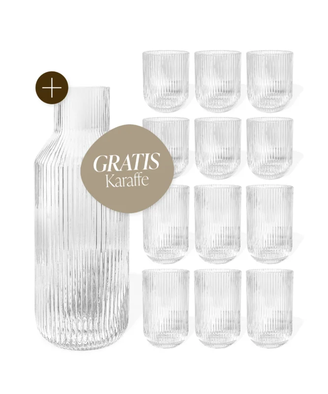 12er Gläser-Set mit gratis Karaffe – paris collection von 7 O'CLOCK