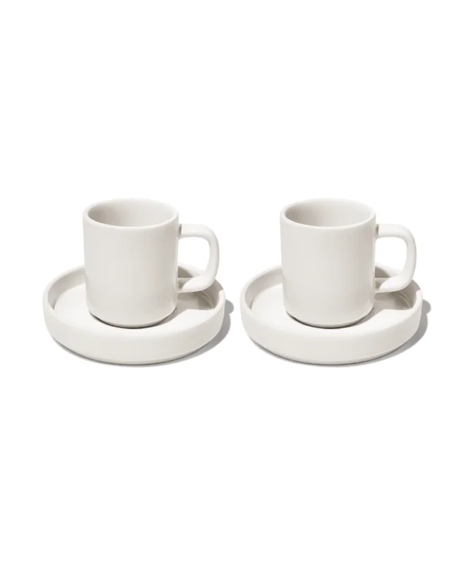 Espresso-Tasse mit Untertasse in Cremeweiß – nia collection von 7 O'CLOCK