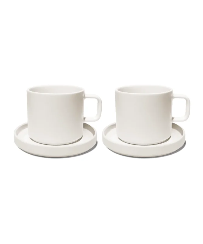 Tasse mit Untertasse in Cremeweiß glänzend – nia collection von 7 O'CLOCK
