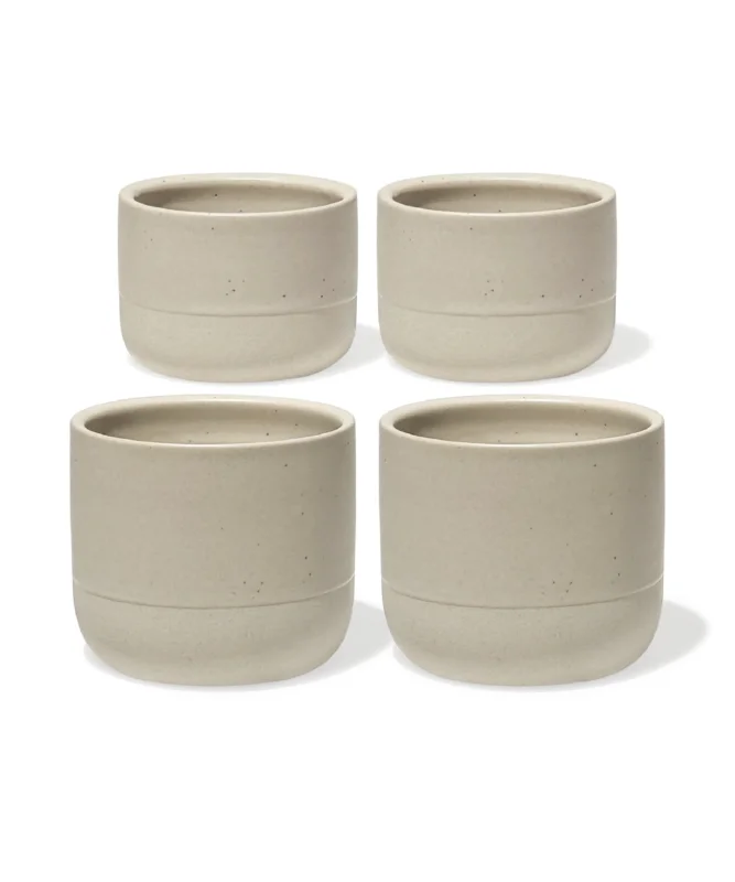 Cappuccino- und Espresso Keramik Becher in Beige – faro collection von 7 O'CLOCK