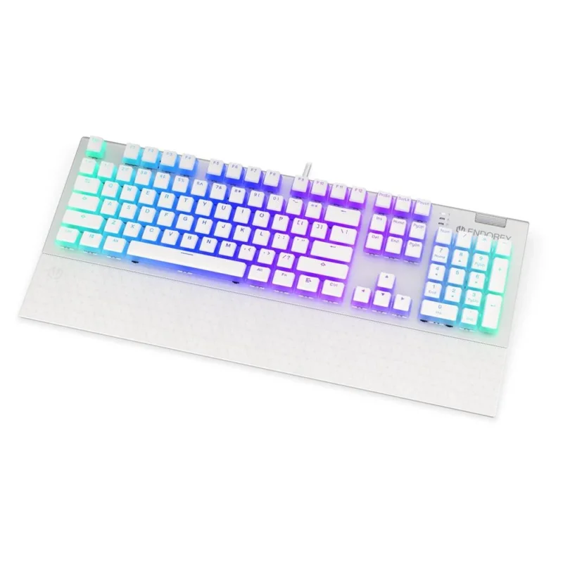ENDORFY Omnis Pudding, Mechanische Tastatur, Full Size, Kailh Brown, US-Layout, Weiß, mit Handballenauflage | EY5A035