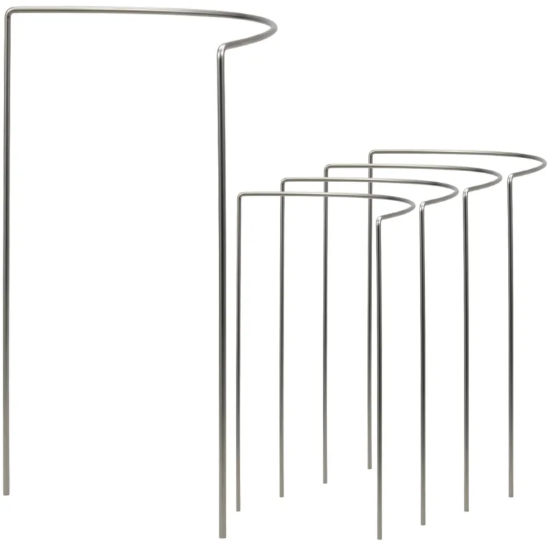Edelstahl Pflanzenstütze Staudenstütze halbrund - Ø 38 cm - 70 cm hoch aus 4mm Edelstahl Draht - Für den Garten - Metal - Buschstütze - Staudenstütze - Pflanzbogen Staudenhalter Rankhilfe Pflanzenring