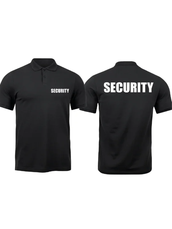 Security T Shirt Sets 5 - 40 Stück Schwarz mit Brust und Rücken Druck Unisex Baumwolle Rundhals Dienstbekleidung für Sicherheitsdienst Türsteher Herren Damen