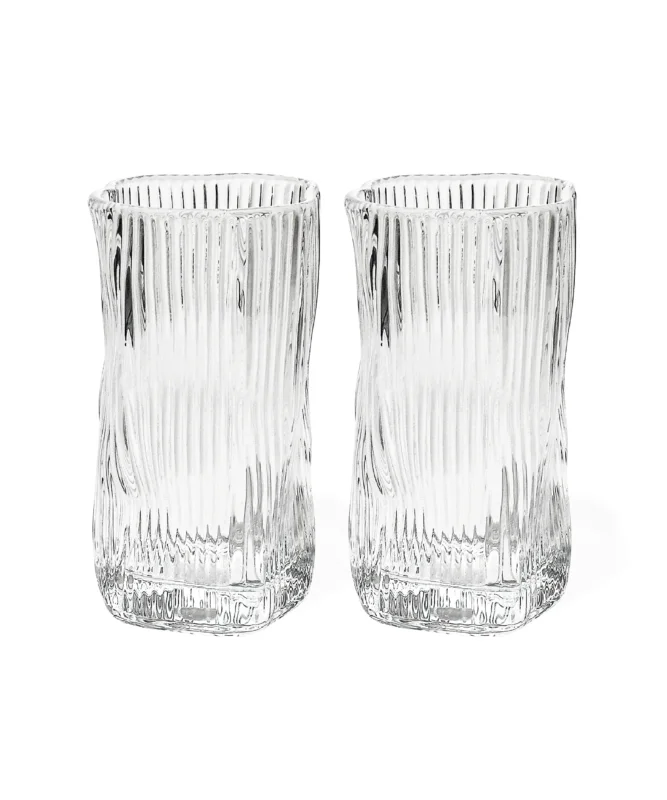 Geriffeltes Trinkglas im organischen Design – alaska collection von 7 O'CLOCK