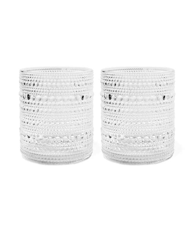 Kleines perlenbesetztes Trinkglas – atlanta collection von 7 O'CLOCK