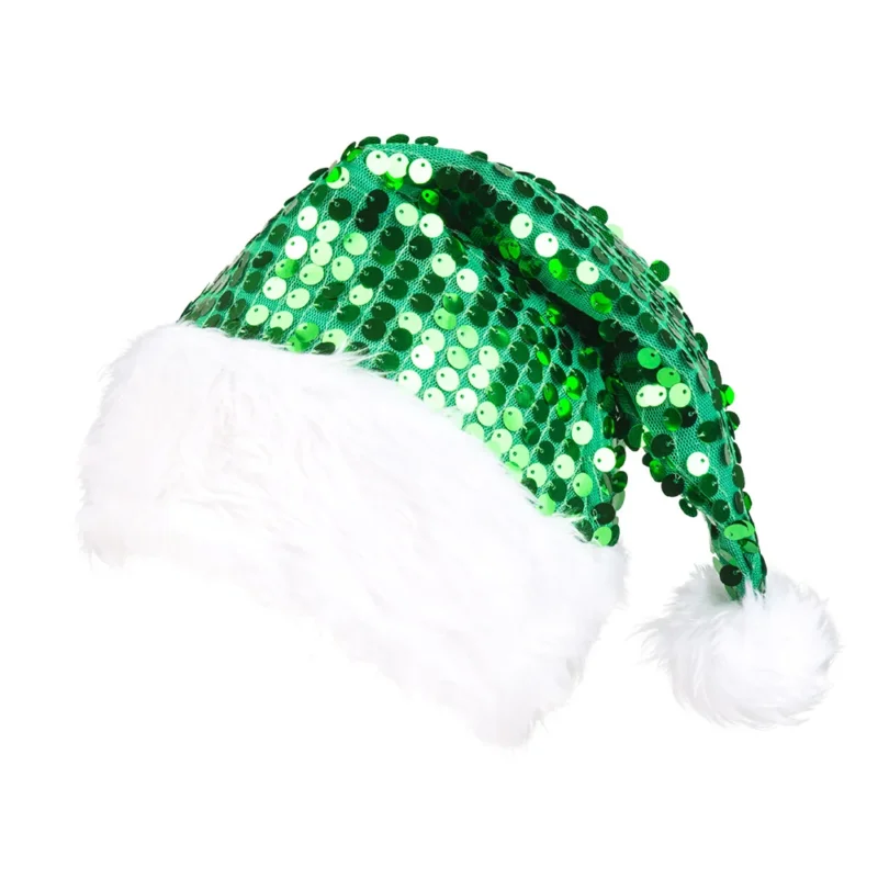 Weihnachtsmütze mit Pailletten Erwachsene Herren Damen Nikolausmütze Weihnachtsmannmütze Glitzer Glitter Santa Mütze Weihnachtsfeier Geschenkidee