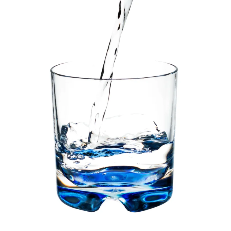 4 x Campingglas Trinkglas 200 ml Blauer Boden - Wasserglas Gläser - Trinkbecher Kinderglas Saftglas Whiskey Tumbler - Camping Küche Zubehör - elegant - Outdoor Partyglas - Kunststoff Glas Picknick