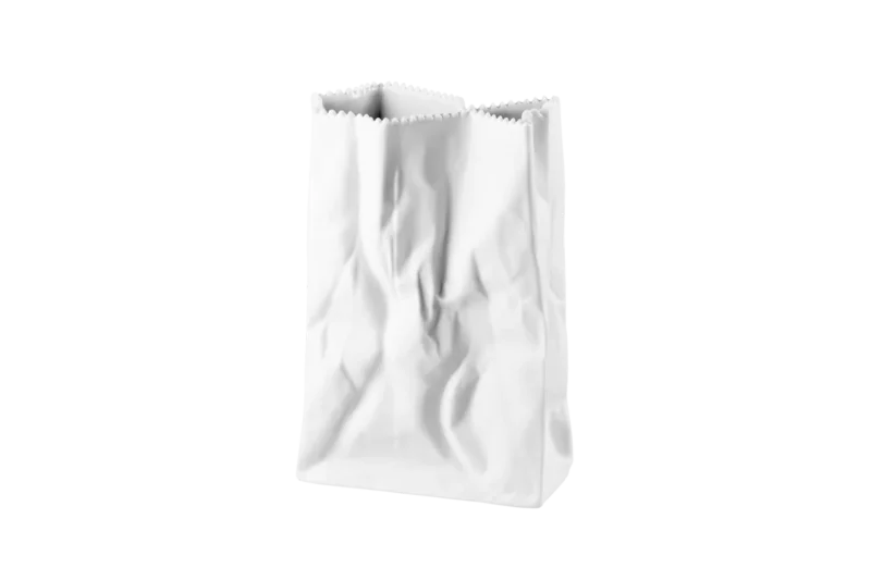 Rosenthal Do not litter Tütenvase 18 cm Weiss matt