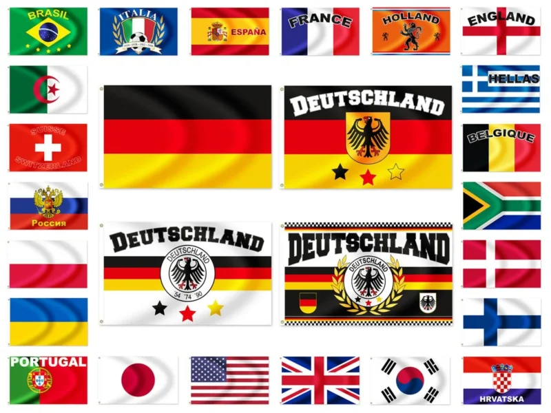 WM Flaggen Länder Fahnen 90×150 cm – Fußball Fanartikel für WM & EM – Nationalflaggen für Public Viewing, Party & Event – viele Länder zur Auswahl