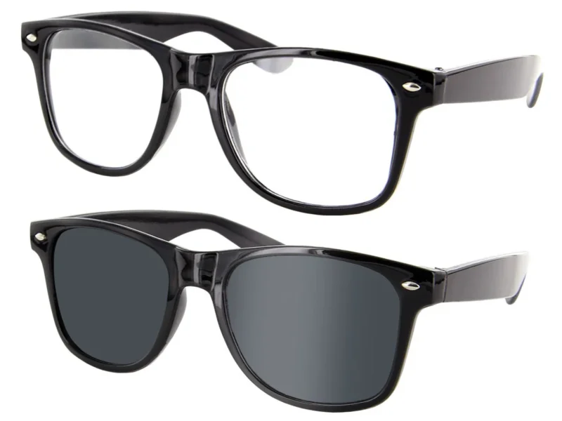Schwarze Retro Nerd Brille klar & schwarz