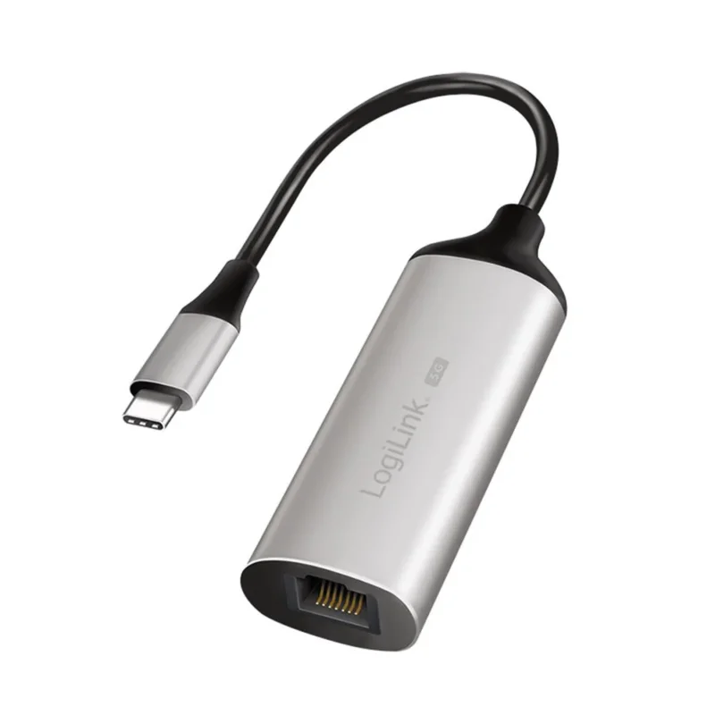 LogiLink USB-C zu RJ45 5G Ethernet Adapter – Aluminium, 5 Gbit/s, Full Duplex