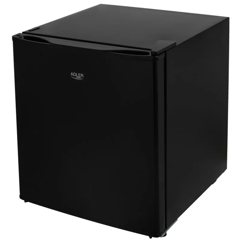Adler AD 8096b Mini Kühlschrank 45L Metalltür Abtausystem 6 stufige Kühlregelung, für Getränke, Büro, Hotel, Gästezimmer und Ferienwohnung Schwarz