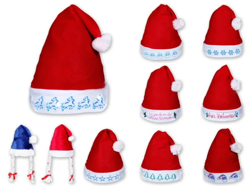 Weihnachtsmütze mit blinkenden mit Sternen