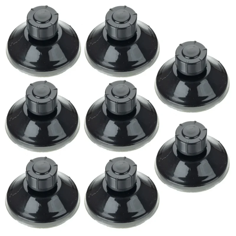 8 Stück Saugnapf mit Gewinde Ø6 cm Befestigungssystem ohne Bohren für Vorzelte Zelte Organizer Aufbewahrung Wohnwagenschürzen Radabdeckung Gummisauger Wohnwagen Wohnmobil Camping Halterung Schwarz
