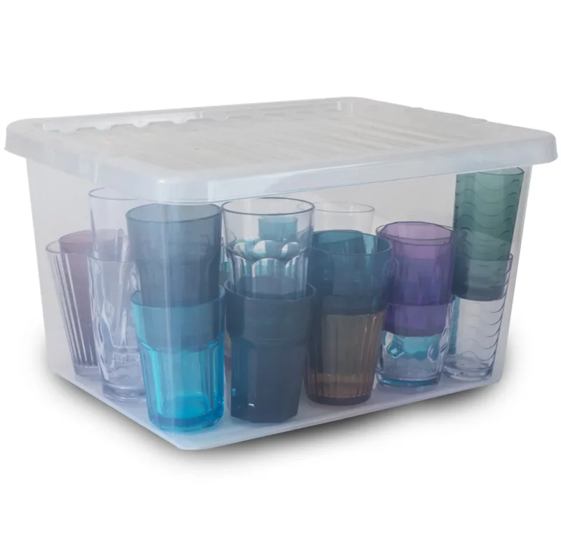 Aufbewahrungsbox mit Deckel 31 Liter - 47x36x26cm - transparent - stapelbar