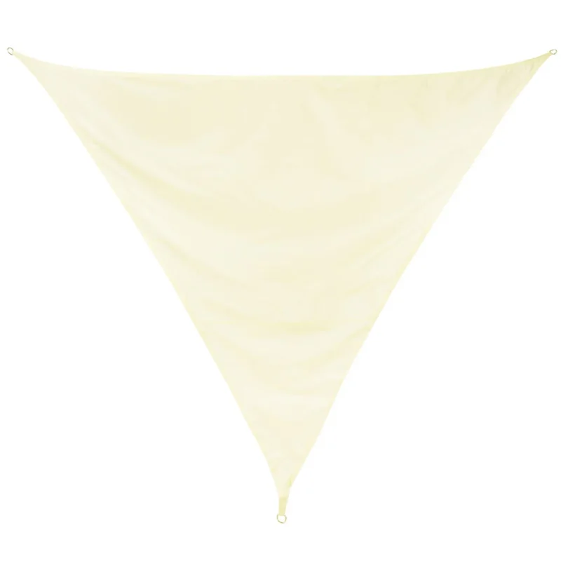 Sonnensegel 5 m dreieckig - creme - Sonnenschutz wasserabweisend - UV-Schutz Garten Terasse Camping