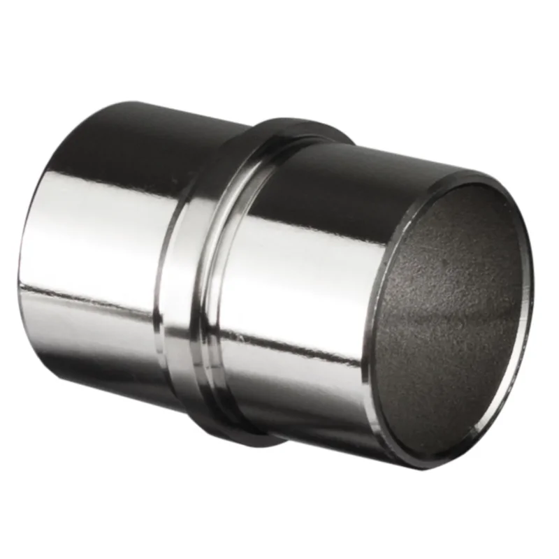 Edelstahl Rohrverbinder für 33,7 mm Rohre - V2A Fitting für Geländer Handlauf Balkon Verbindung gebürstet Steckverbinder Verbindung Steckverbindung