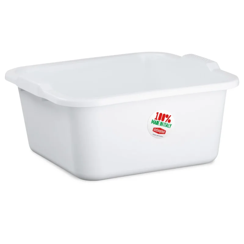 Schüssel 16 Liter quadratisch 38x37x18 cm weiß - Haushaltsschüssel Waschschüssel Universal Küchenschüssel Spülschüssel Kunststoff Fußbad Pflege - nestbar