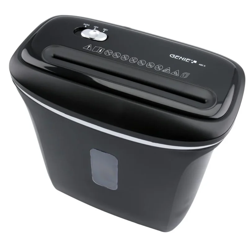 GENIE 480 X Aktenvernichter 8 Blatt Partikelschnitt Sicherheitsstufe P-4 Schwarz