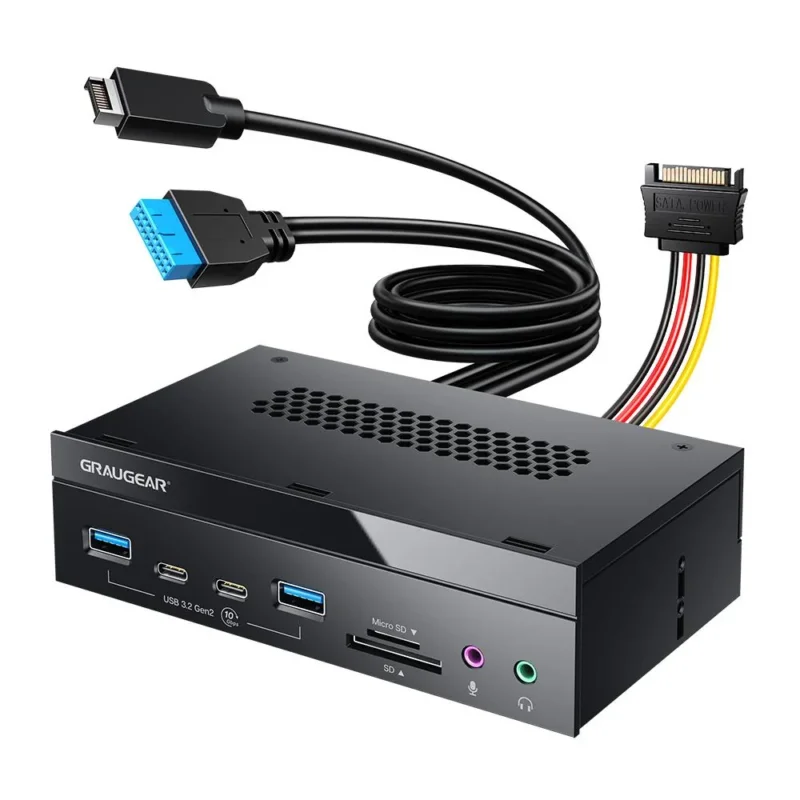 GRAUGEAR Multi Frontblende 5,25 Zoll mit USB Hub und Kartenleser