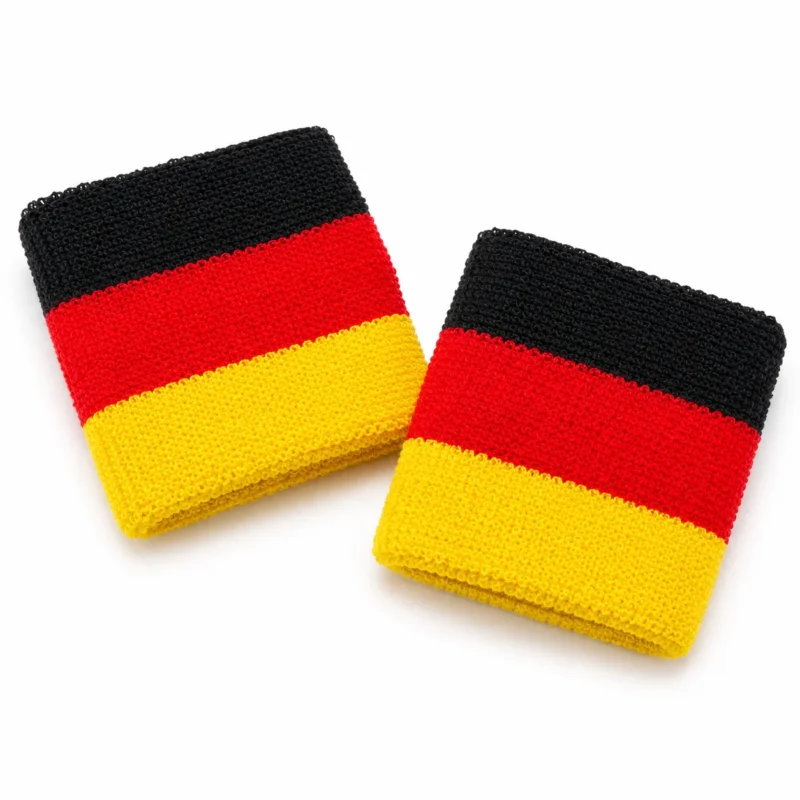 Deutschland Schweißbänder Schwarz Rot Gold Fan Armbänder Sport Wristbands für Fußball Public Viewing Party Karneval Erwachsene Kinder