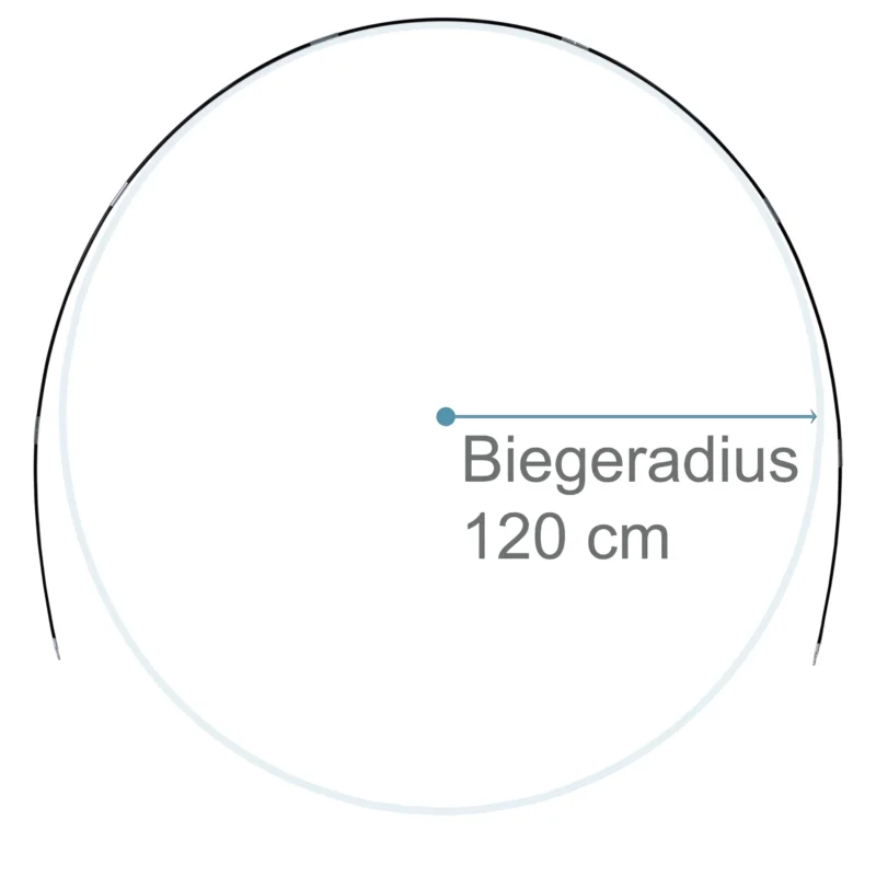 Fiberglas Zeltstange Ø 12,5 mm - 400 cm aus 7 Segmenten - mit Gummizug und Einfädelhilfe Zeltgestänge Zeltstangen - Ersatzstangen für Zelte Kürzbar - Biegeradius 120 cm