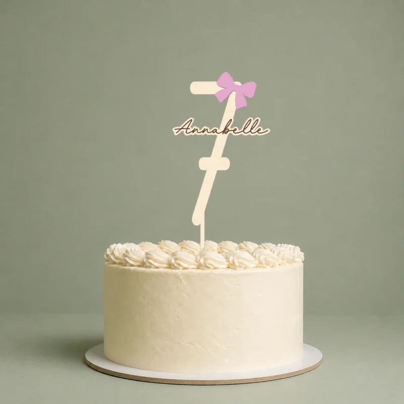 Cake Topper Geburtstag Teenager Holz personalisiert Zahl mit Name und Accessoire Tortenstecker individuell Kuchen Deko
