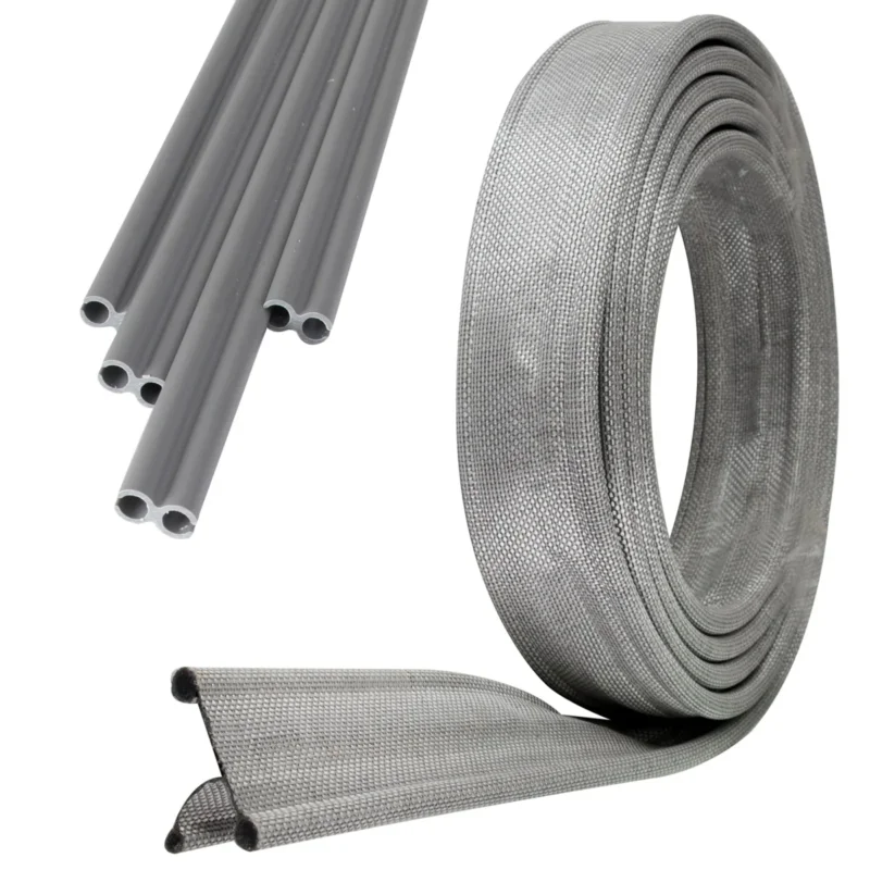 Doppelkeder Adapter mit Kederschiene 8mm - Drive away - 3 Meter Kederleiste für Wohnwagen Wohnmobil Caravan - Zeltkeder Vorzelt 6mm/4mm Keder Verbindung Kederband robust und biegsam grau 3m Kunststoff