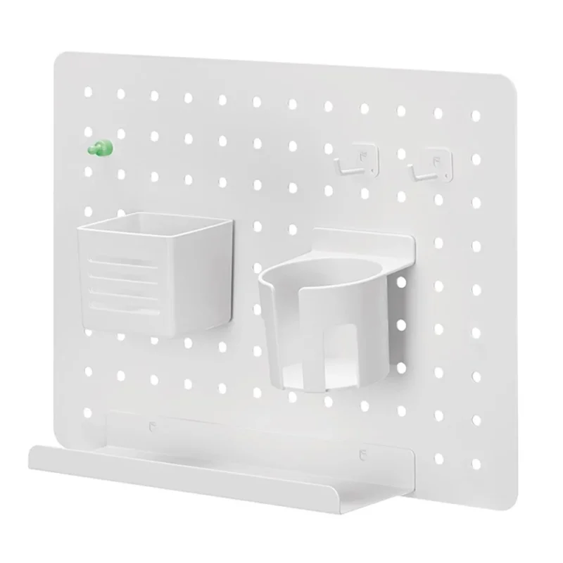 LogiLink Lochplatten-Organizer, Wandmontage, Weiß, 42×32×9,8 cm