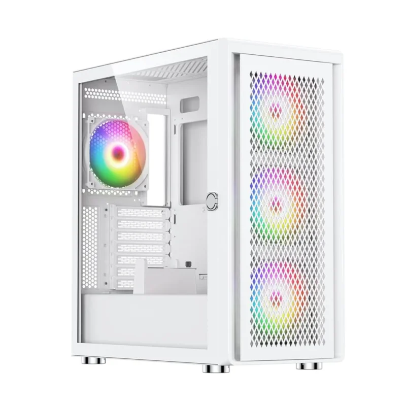 Silentware Air 100 White – Midi Tower mit Mesh-Front, Glas-Seitenfenster & 4 A-RGB Lüftern