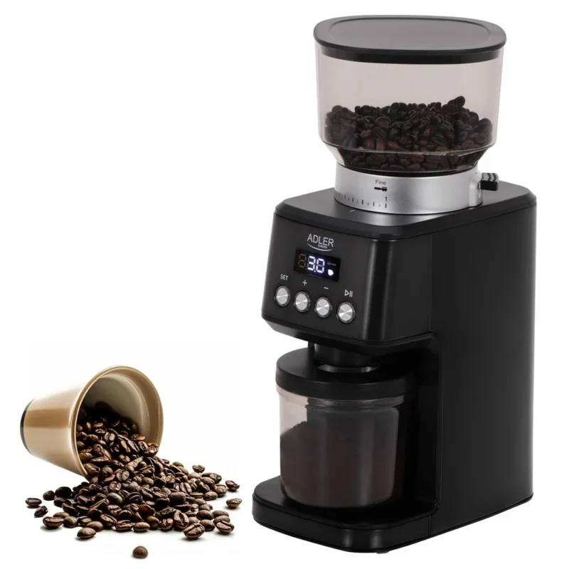Adler AD 4300 Elektrische Kaffeemühle mit 300 g Bohnenbehälter Schwarz