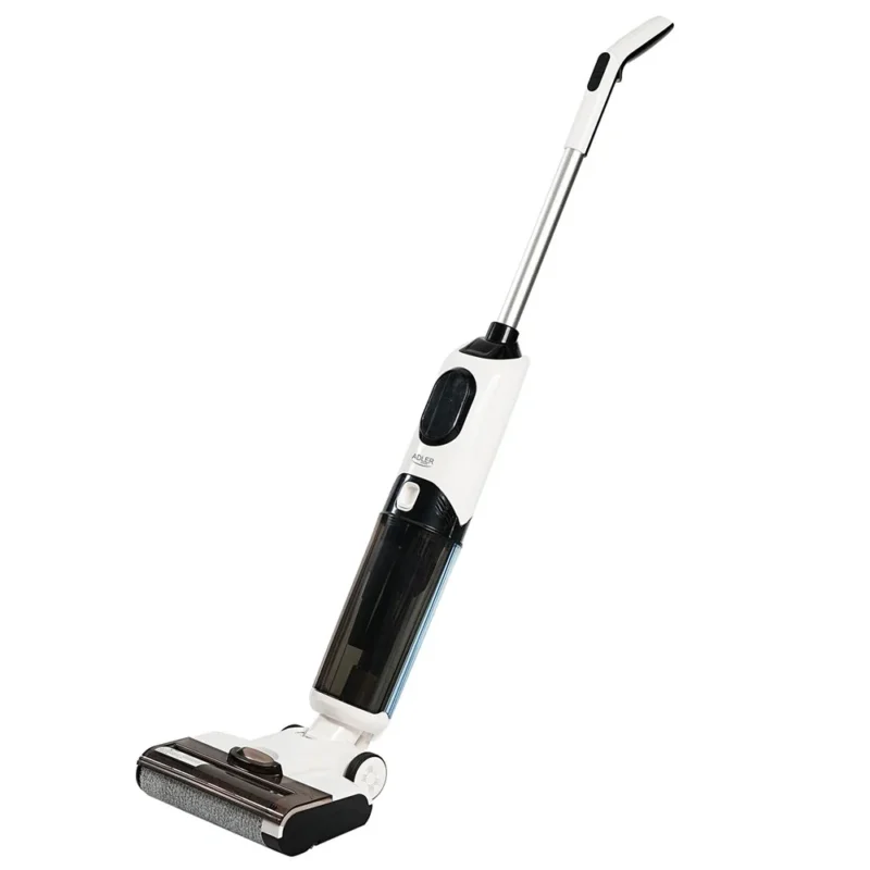 Adler AD 7077 Nass-Trockensauger 2-in-1 kabellos, Akku Hartbodenreiniger mit Saug- und Wischfunktion, HEPA 13, Selbstreinigung, LED Display, 27 Min Laufzeit, Weiß-Schwarz