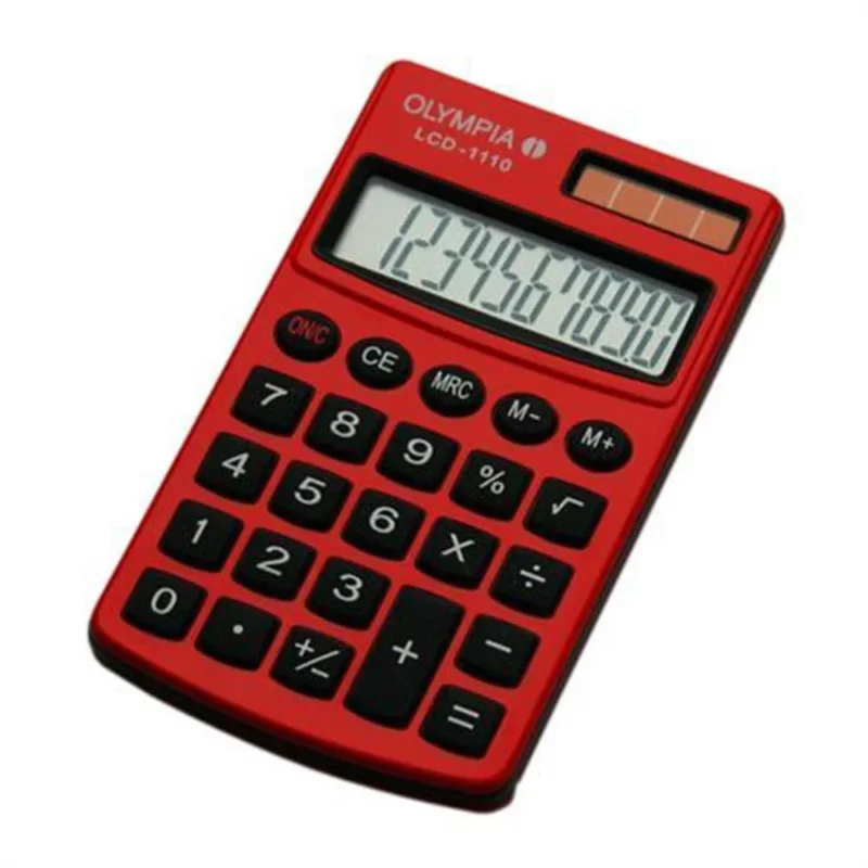 Olympia LCD 1110 Taschenrechner 10 stellig Batterie Solar Rot