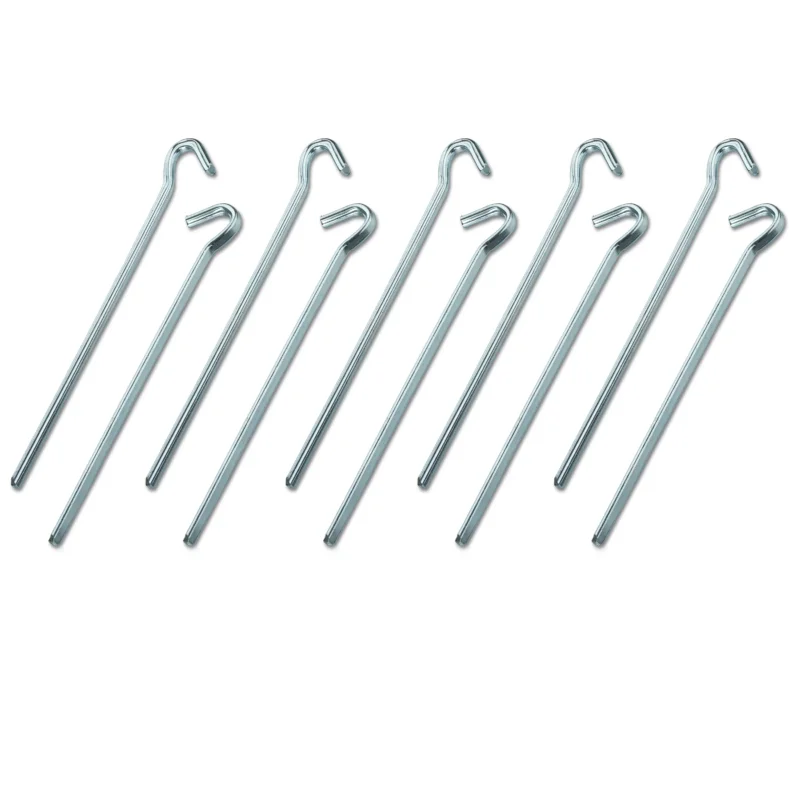 10 Stück Stahl Hering 23 cm - kantiges Profil Ø 7 mm - Felsnagel Zelthering harter Boden Zeltnagel Zeltpflock Erdspieß Camping Zubehör Outdoor Set