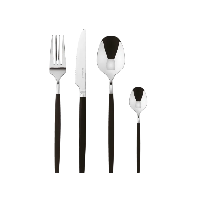 Sambonet Siro Besteckset 24-teilig mit schwarzem Griff – Ansicht 1
