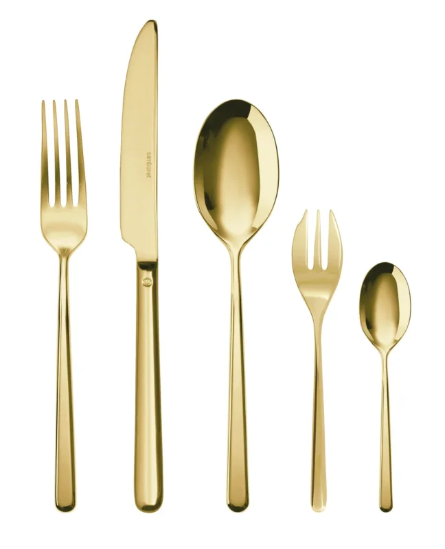 Sambonet Linear Besteckset 30-teilig PVD Gold – Ansicht 1