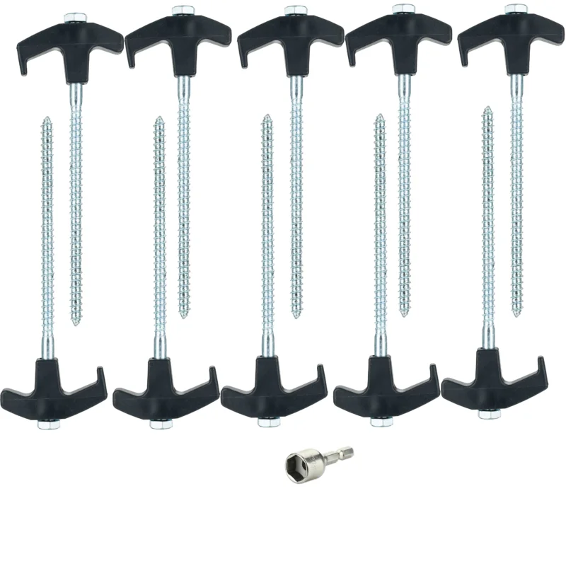 10 Stück Stahl Schraubhering 18 cm - Hering Zelthering Spiralhering harter oder weicher Boden Zeltnagel Zeltpflock Erdspieß Camping Zubehör Outdoor Set