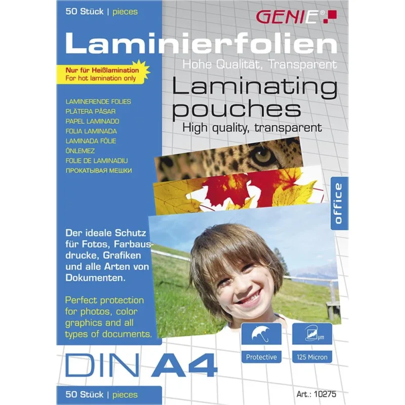 GENIE Laminierfolien DIN A4 125 Mikron 50 Stück