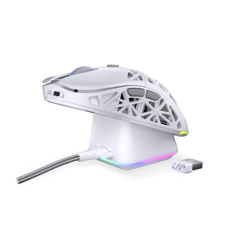 ENDORFY LIV Plus Wireless Gaming Maus mit Ladestation Weiß