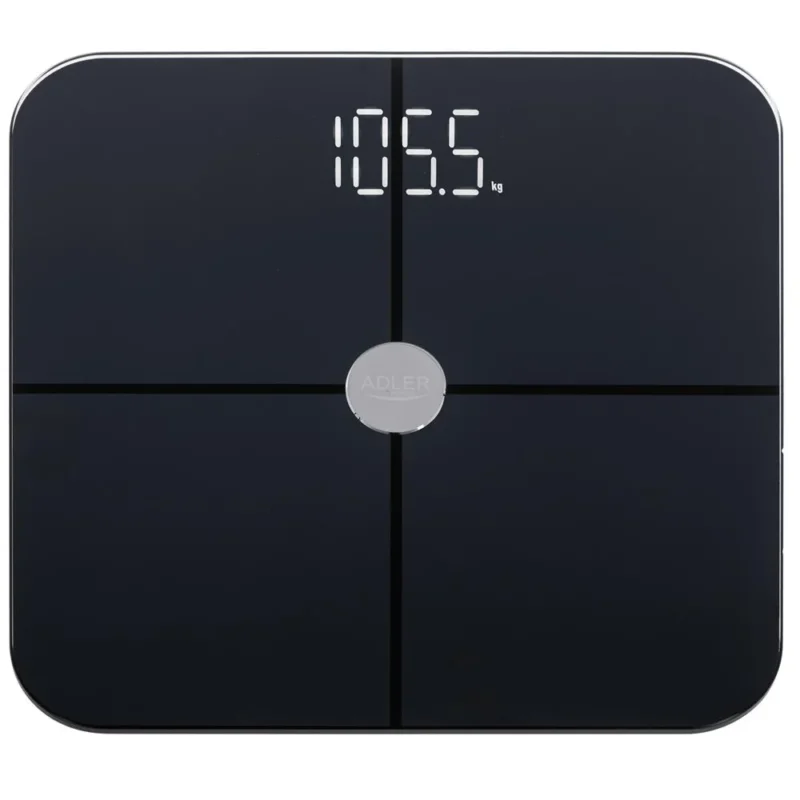 Adler AD 8187 Smart Badezimmerwaage mit App 180 kg Schwarz