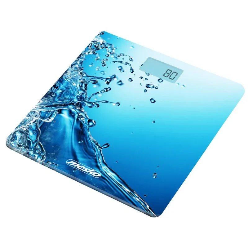 Mesko MS 8156 Digitale Badezimmerwaage Glas Blau 150 kg