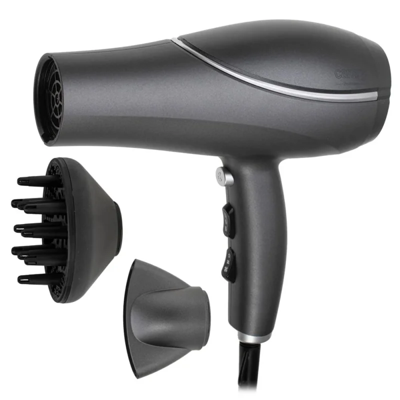 Camry CR 2281 Ionen-Haartrockner Grau 2200W mit Diffusor, Kaltluftfunktion und 3 Temperaturstufen für schnelles Haarstyling