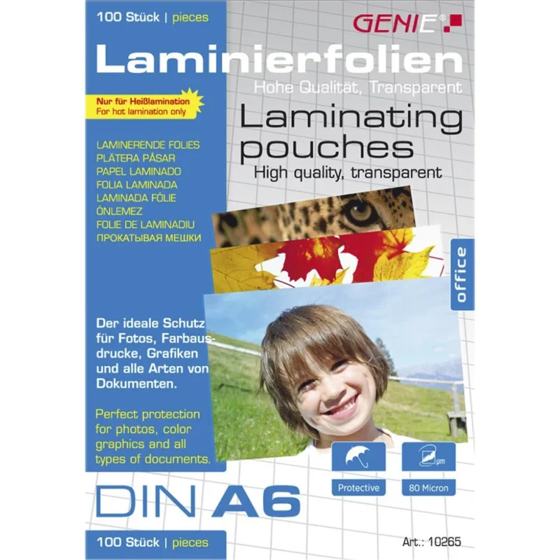 GENIE Laminierfolien DIN A6 80 Mikron 100 Stück